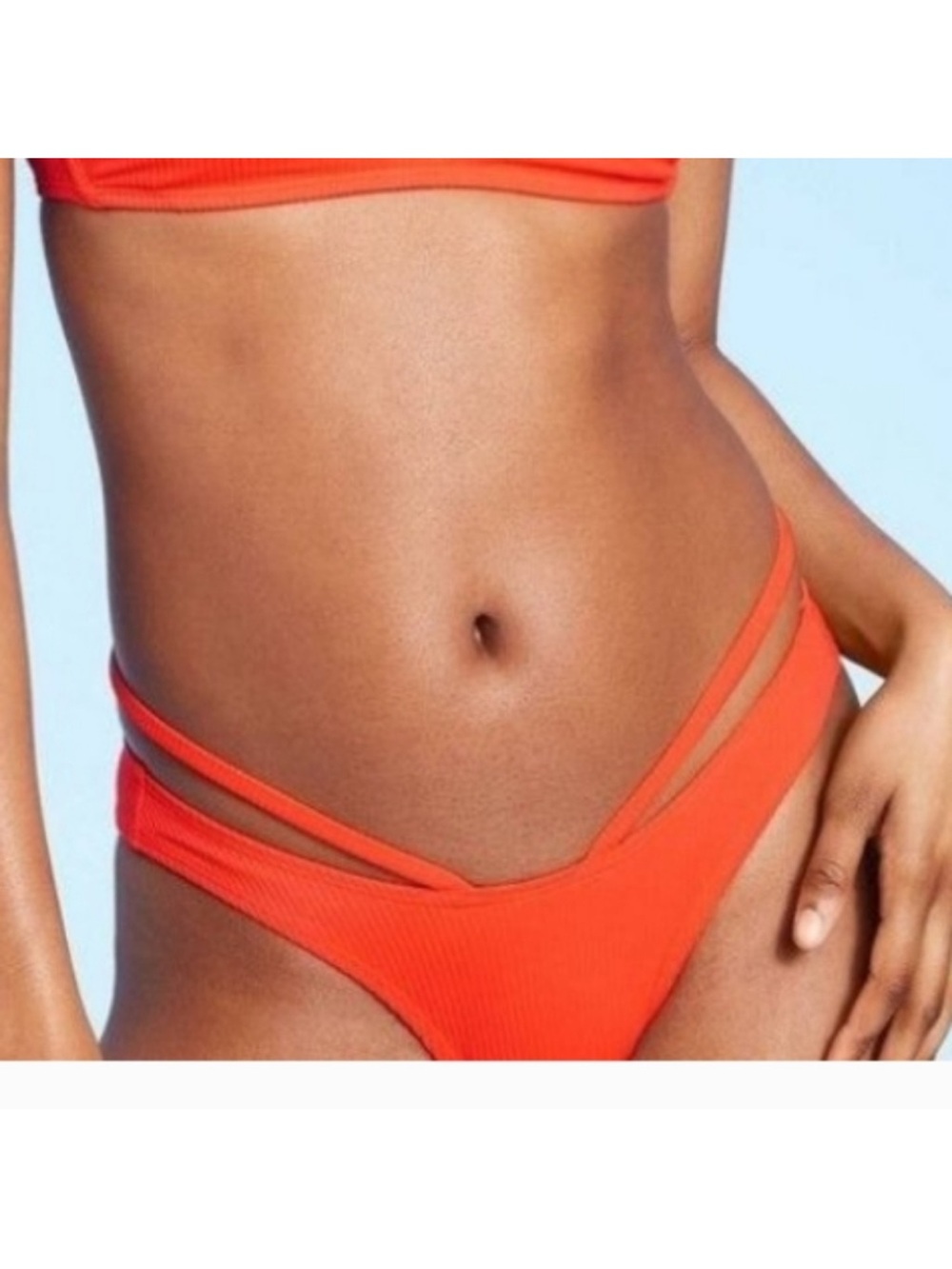 Women's Orange Strappy Bikini Bottom - Xhilaration